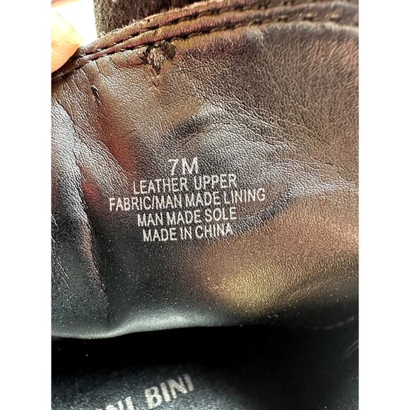 Gianni Bini Ankle Boots Suede 7M Leather Block Heel Ankle Boots Coquette Chic - Picture 6 of 9